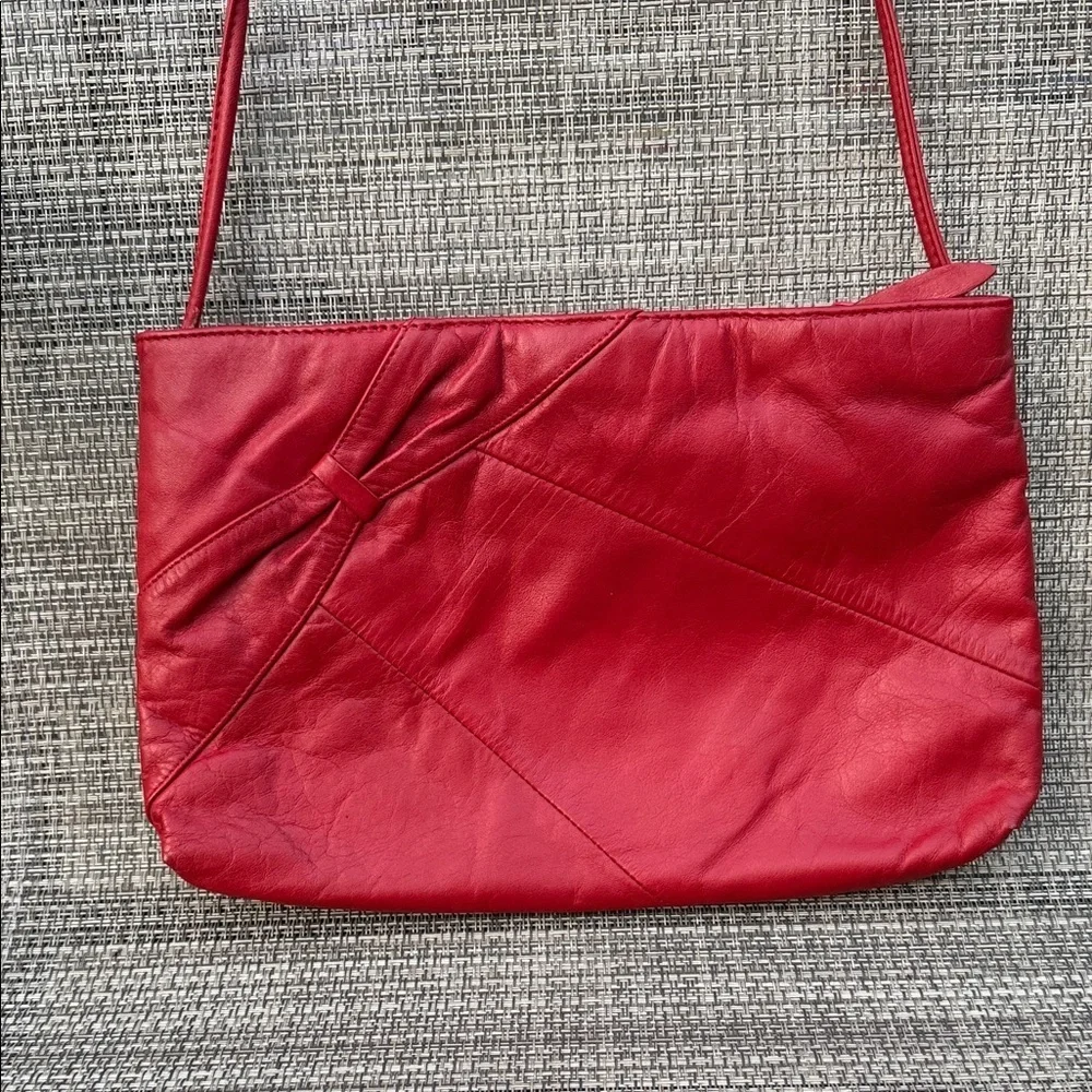 Chic Red Leather Clutch